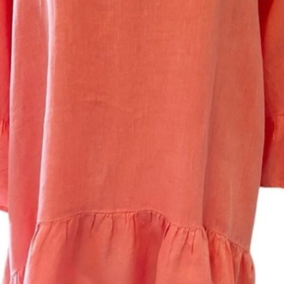 Match Point USA 100% Linen Ruffle Bottom Top - Picture 11 of 13